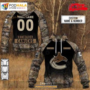 Custom NHL Vancouver Canucks Hunting Camouflage Design Sweatshirt Hoodie 3D