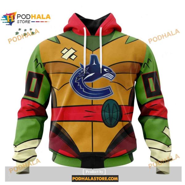 Custom NHL Vancouver Canucks Teenage Mutant Ninja Turtles Design Shirt Hoodie 3D