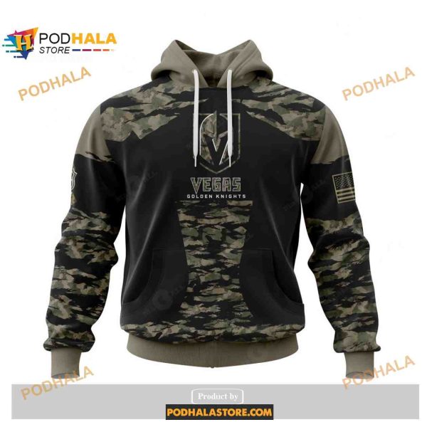 Custom NHL Vegas Golden Knights Color Military Members Kits V5 Shirt Hoodie 3D