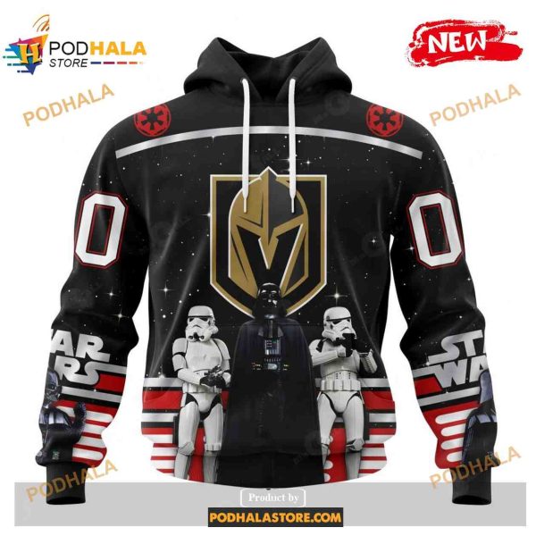 Custom NHL Vegas Golden Knights Star Wars Black Design Shirt Hoodie 3D