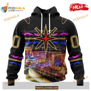 Custom NHL Vegas Golden Knights With Las Vegas Strip Shirt Hoodie 3D