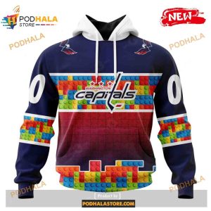 Custom NHL Washington Capitals Puzzle Game Gradients Full Color Shirt Hoodie 3D