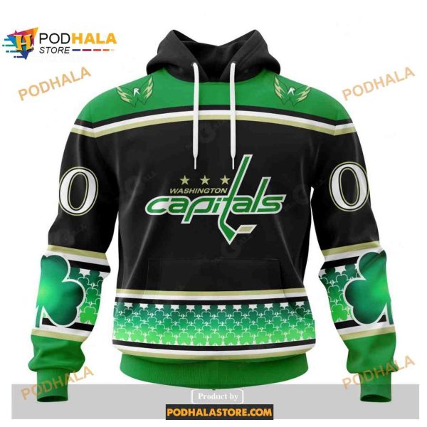 Custom NHL Washington Capitals Unisex Hockey Patricks Day Shirt Hoodie 3D