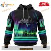 Custom NHL Washington Capitals With Northern Lights Shirt Hoodie 3D