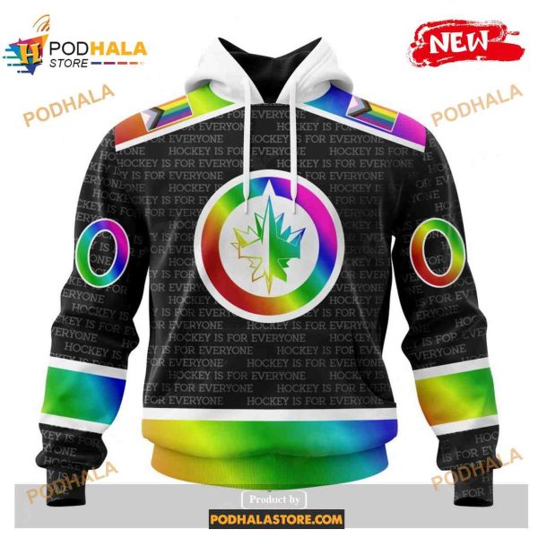 Custom NHL Winnipeg Jets Pride Gradient Color Design Hockey Shirt Hoodie 3D