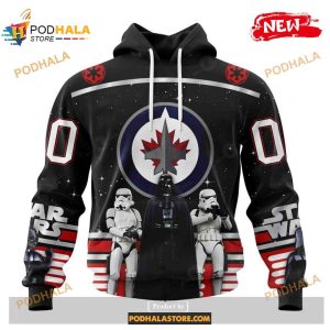 Custom NHL Winnipeg Jets Star Wars Black Design Shirt Hoodie 3D