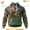 Custom Name And Number Camo Skull Design NHL Columbus Blue Jackets Hoodie 3D