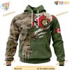 Custom Name And Number Camo Skull Design NHL Ottawa Senators Hoodie 3D