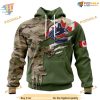 Custom Name And Number Camo Skull Design NHL Vancouver Canucks Hoodie 3D