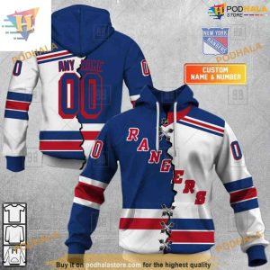 Custom Name And Number Mix Jersey 2023 NHL New York Rangers Hoodie 3D