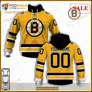 Custom Name And Number NHL Boston Bruins Sweatshirt Hoodie 3D