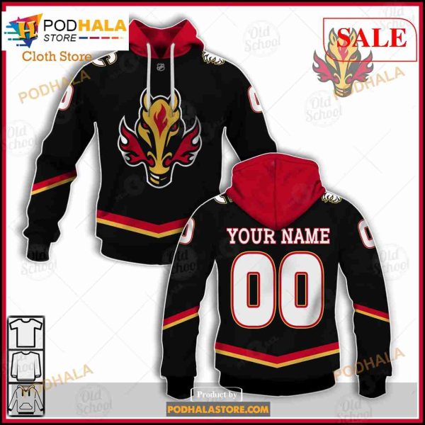 Custom Name And Number NHL Calgary Flames Sweatshirt Hoodie 3D