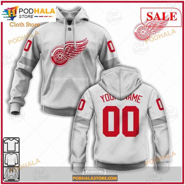 Custom Name And Number NHL Detroit Red Wings Sweatshirt Hoodie 3D