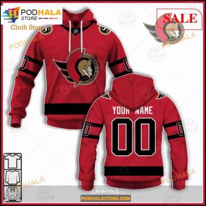 Custom Name And Number NHL Ottawa Senators Sweatshirt Hoodie 3D