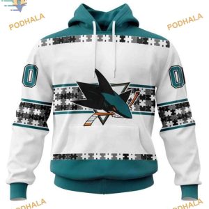 Custom Name And Number NHL San Jose Sharks Hoodie 3D