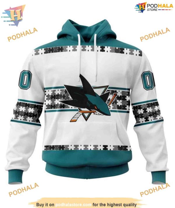 Custom Name And Number NHL San Jose Sharks Hoodie 3D