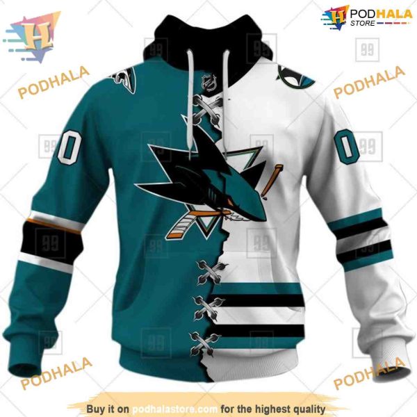 Custom Name And Number NHL San Jose Sharks Hoodie 3D