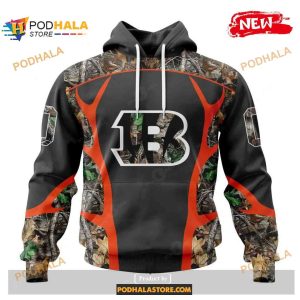 Custom Name Cincinnati Bengals Camo Hunting Black Design Shirt NFL Hoodie 3D