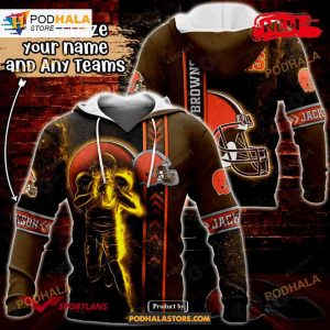 Custom Name Cleveland Browns Universe Light Design Shirt NFL Hoodie 3D