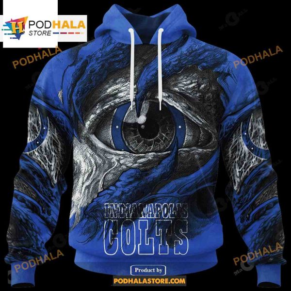 Custom Name Colts Demon Eyes Shirt NFL Hoodie 3D LIMITED EDITION