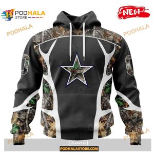 Custom Name Dallas Cowboys Camo Hunting Black Design Shirt NFL Hoodie 3D