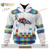 Custom Name Denver Broncos Autism Puzzle Game White Shirt NFL Hoodie 3D