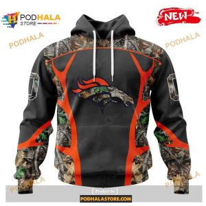 Custom Name Denver Broncos Camo Hunting Black Design Shirt NFL Hoodie 3D