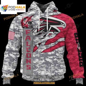 Custom Name Falcons Camo US Shirt NFL Hoodie 3D LIMITED EDITION