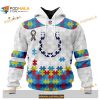 Custom Name Indianapolis Colts Autism Puzzle Game White Shirt NFL Hoodie 3D