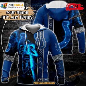 Custom Name Indianapolis Colts Universe Light Design Shirt NFL Hoodie 3D