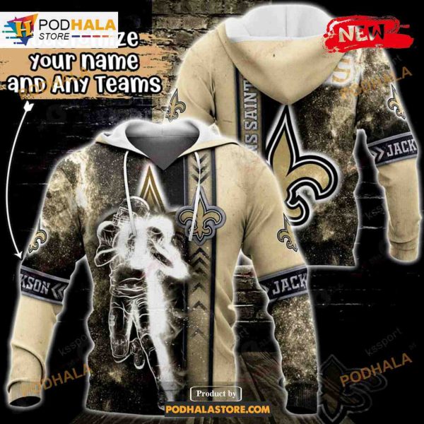 Custom Name New Orleans Saints Universe Light Design Shirt NFL Hoodie 3D