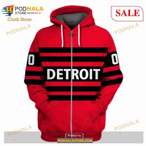 Custom Name & Number NHL Reverse Retro Detroit Red Wings Shirt Hoodie 3D