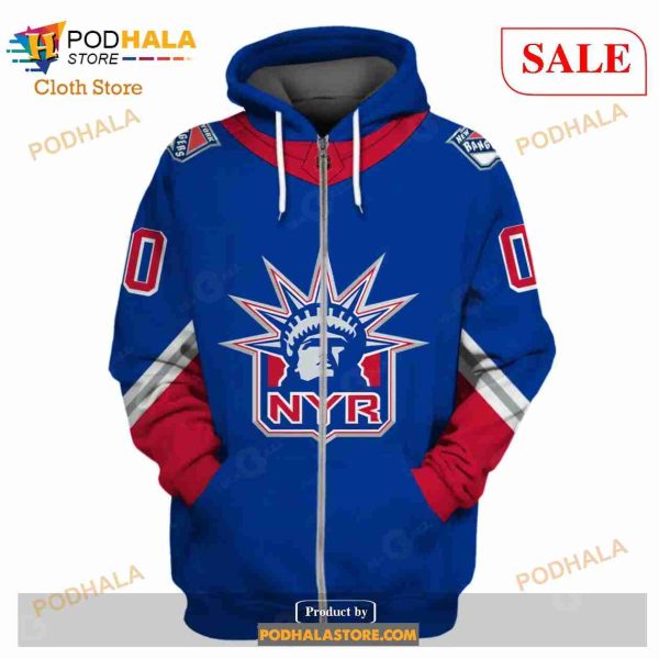 Custom Name & Number NHL Reverse Retro New York Ranger Shirt Hoodie 3D