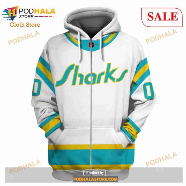 Custom Name & Number NHL Reverse Retro San Jose Sharks Shirt Hoodie 3D