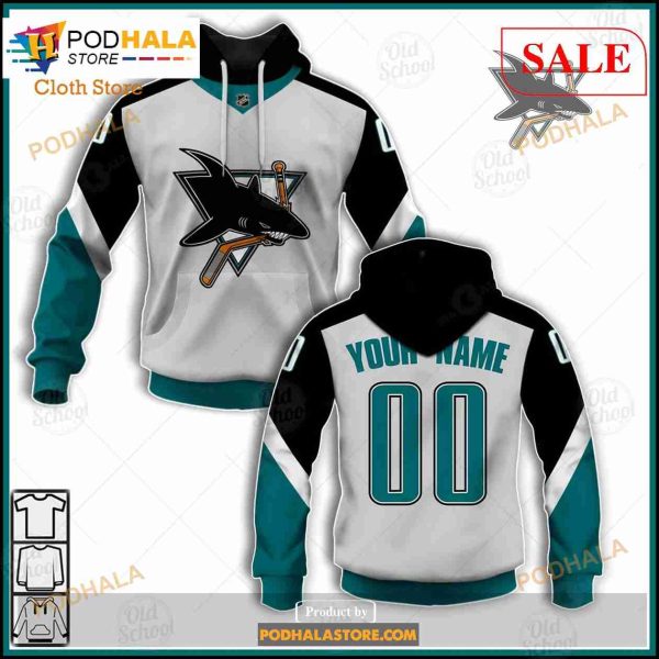 Custom Name & Number NHL San Jose Sharks Reverse Retro Alternate Shirt Hoodie 3D