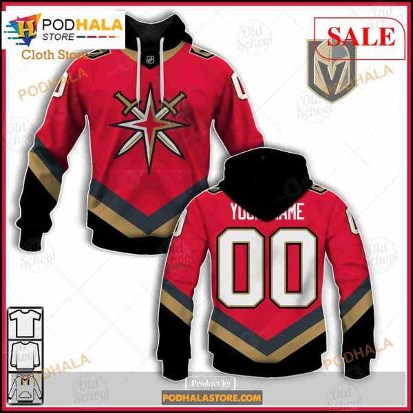 Custom Name & Number NHL Vegas Golden Knights Reverse Retro Alternate  Shirt Hoodie 3D