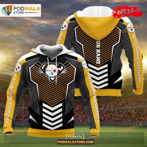 Custom Name Pittsburgh Steelers Superman x Football Team Logo Shirt NFL Hoodie 3D