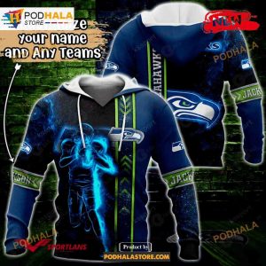 Custom Name Seattle Seahawks Universe Light Design NFL Hoodie 3D