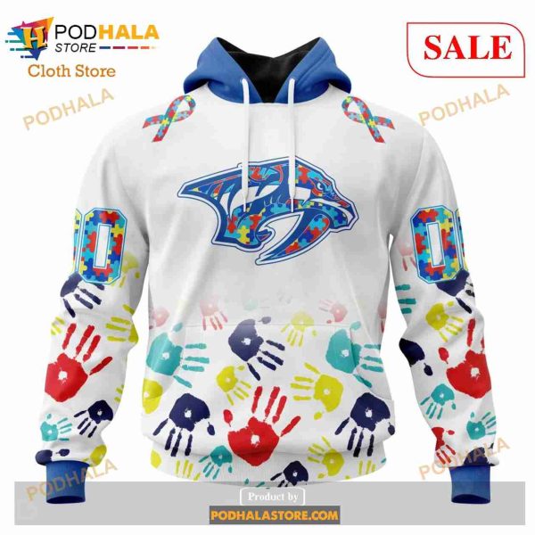 Custom Nashville Predators Autism Awareness Design NHL Hoodie 3D