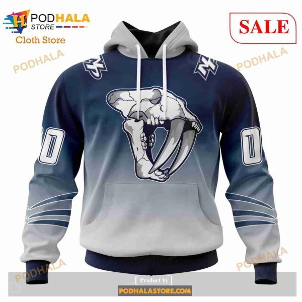 Custom Nashville Predators Retro Gradient Design NHL Hoodie 3D