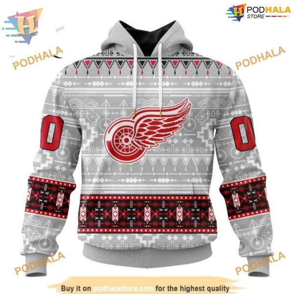 Custom Native Design NHL Detroit Red Wings Hoodie 3D