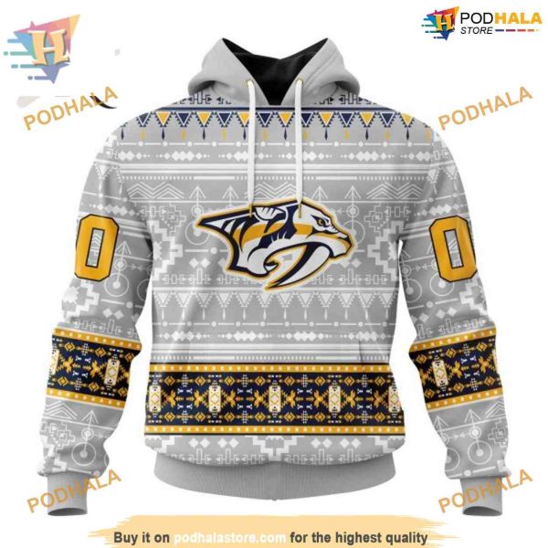 Custom Native Design NHL Nashville Predators Hoodie 3D