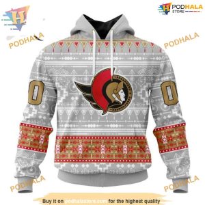 Custom Native Design NHL Ottawa Senators Hoodie 3D