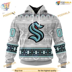 Custom Native Design NHL Seattle Kraken Hoodie 3D