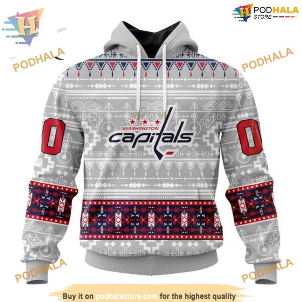 Custom Native Design NHL Washington Capitals Hoodie 3D