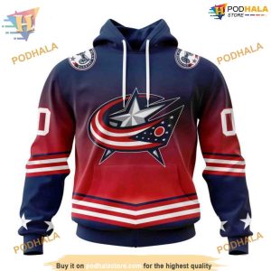 Custom New Gradient Series Concept NHL Columbus Blue Jackets Hoodie 3D