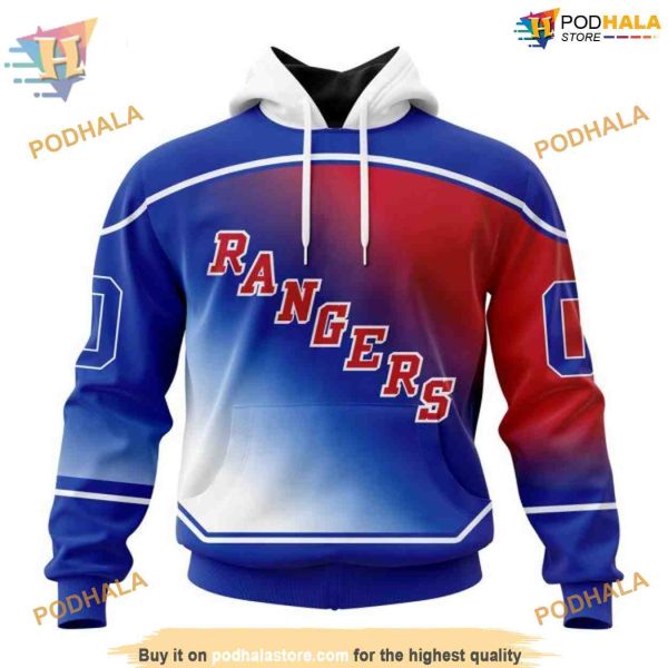 Custom New Gradient Series Concept NHL New York Rangers Hoodie 3D