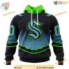 Custom New Gradient Series Concept NHL Seattle Kraken Hoodie 3D