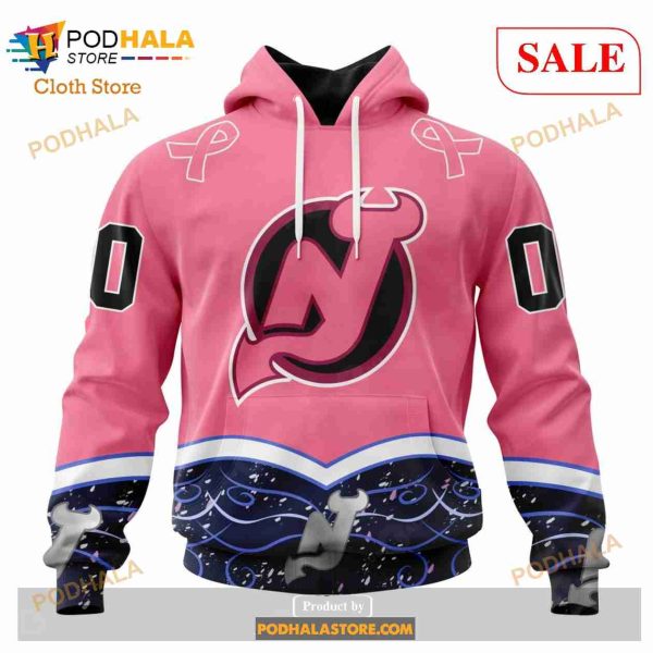 Custom New Jersey Devils Fights Cancer Sweatshirt NHL Hoodie 3D