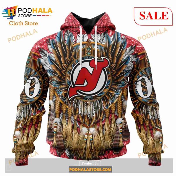 Custom New Jersey Devils Native Costume Design NHL Hoodie 3D